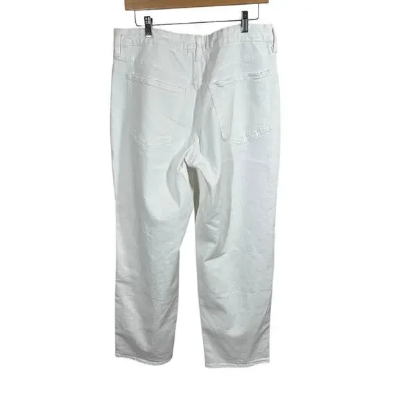 Old Navy White Straight Leg Jeans with Distressed Knees Sz 14 - Picture 2 of 8